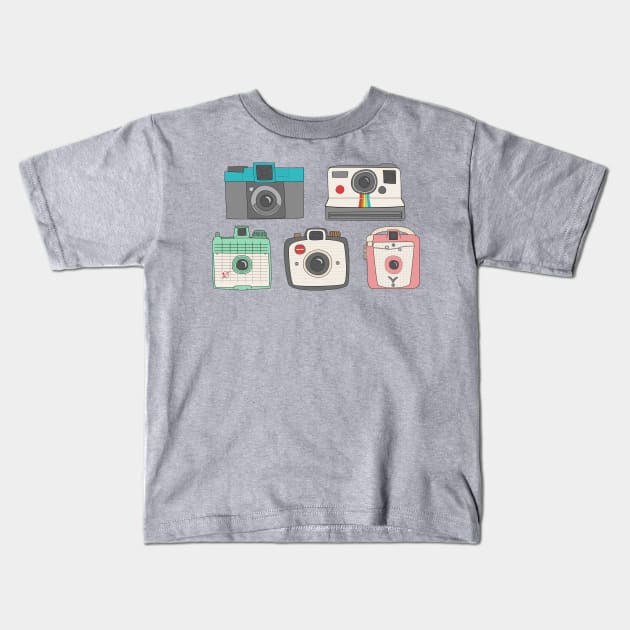 Vintage Cameras Kids T-Shirt by sixhours